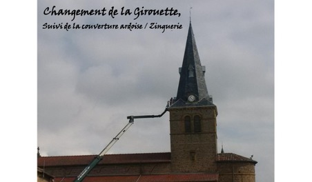 Rénovation couverture ardoises / Girouette